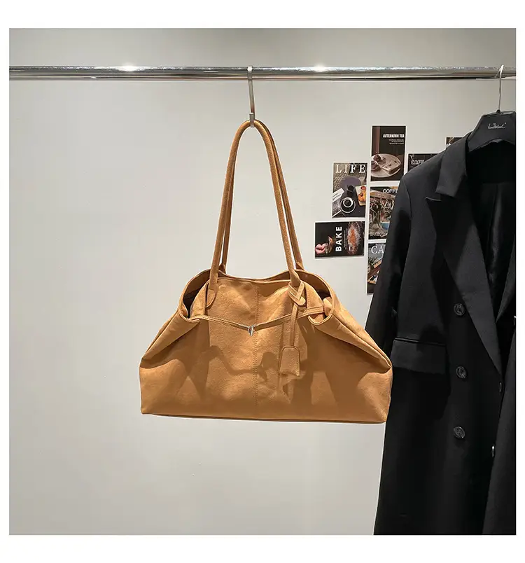 Women Retro Frosted Tote Bag Brown 2025 — feature 26