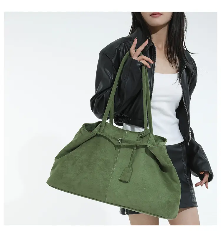 Women Retro Frosted Tote Bag Brown 2025 — feature 8