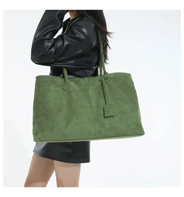 Women Retro Frosted Tote Bag Brown 2025 — feature 9