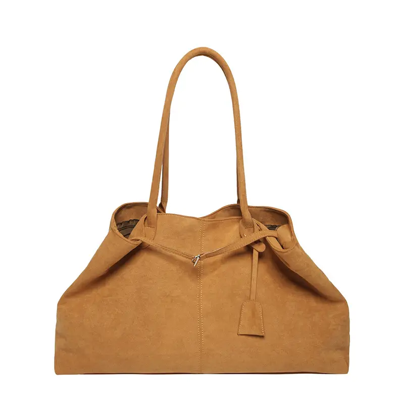 Women Retro Frosted Tote Bag Brown 2025 - Image 3