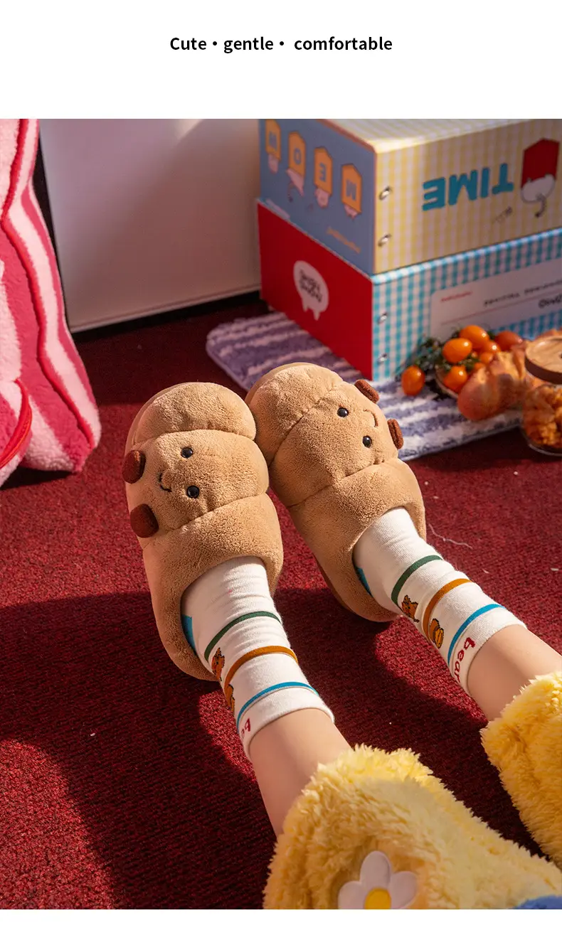 Autumn and Winter Slippers for Women to Wear at Home and Outside, Fashionable and Casual, Non-Slip, Warm, Lightweight, Cartoon Anime Couple Cotton Shoes — feature 11
