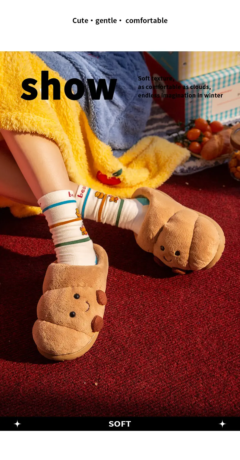 Autumn and Winter Slippers for Women to Wear at Home and Outside, Fashionable and Casual, Non-Slip, Warm, Lightweight, Cartoon Anime Couple Cotton Shoes — feature 13