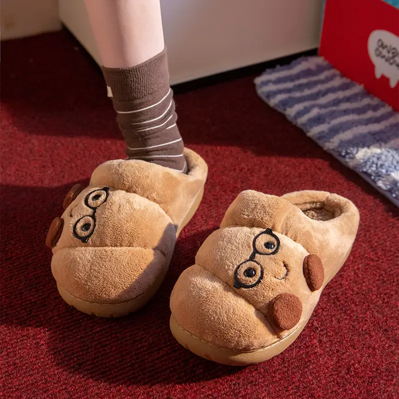 Autumn and Winter Slippers for Women to Wear at Home and Outside, Fashionable and Casual, Non-Slip, Warm, Lightweight, Cartoon Anime Couple Cotton Shoes - Image 3