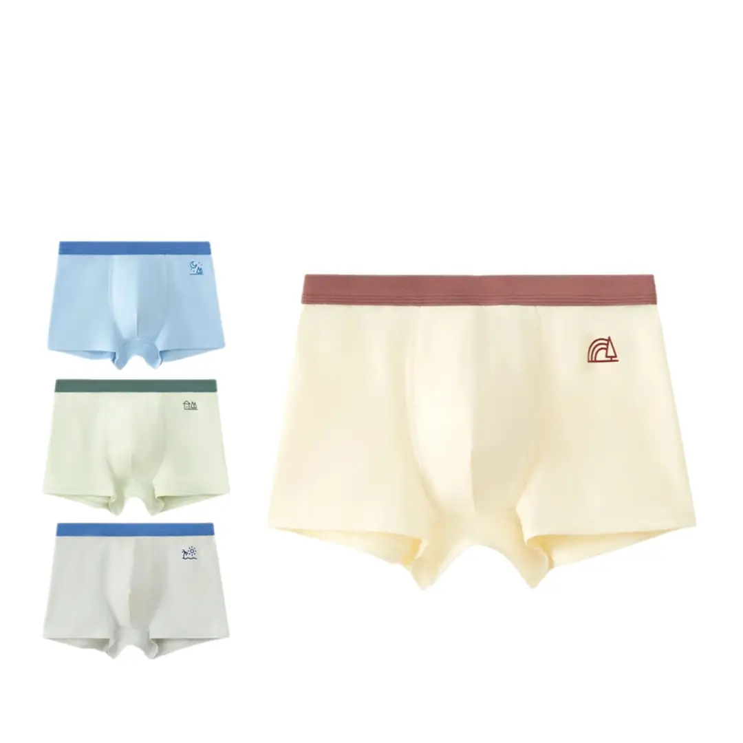 Teen Underwear Pure Cotton Antibacterial Boys' Development Period Junior High School and High School Students' Boxer Briefs for Middle-Aged and Older Children's Fat Children's Boxer Briefs