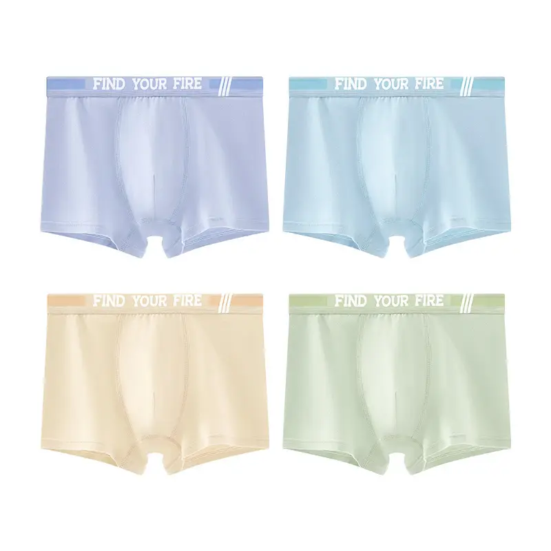 Teen Underwear Pure Cotton Antibacterial Boys' Development Period Junior High School and High School Students' Boxer Briefs for Middle-Aged and Older Children's Fat Children's Boxer Briefs