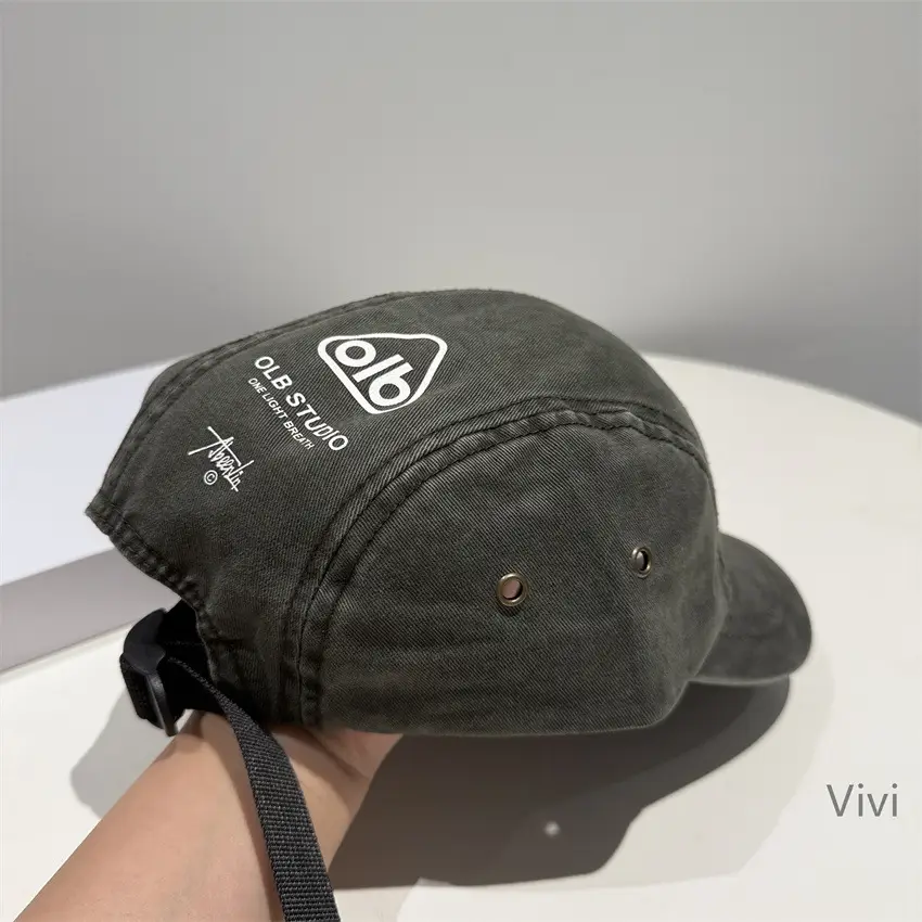 Men Cycling Cap Navy Blue Logo Brand Cap - Image 5