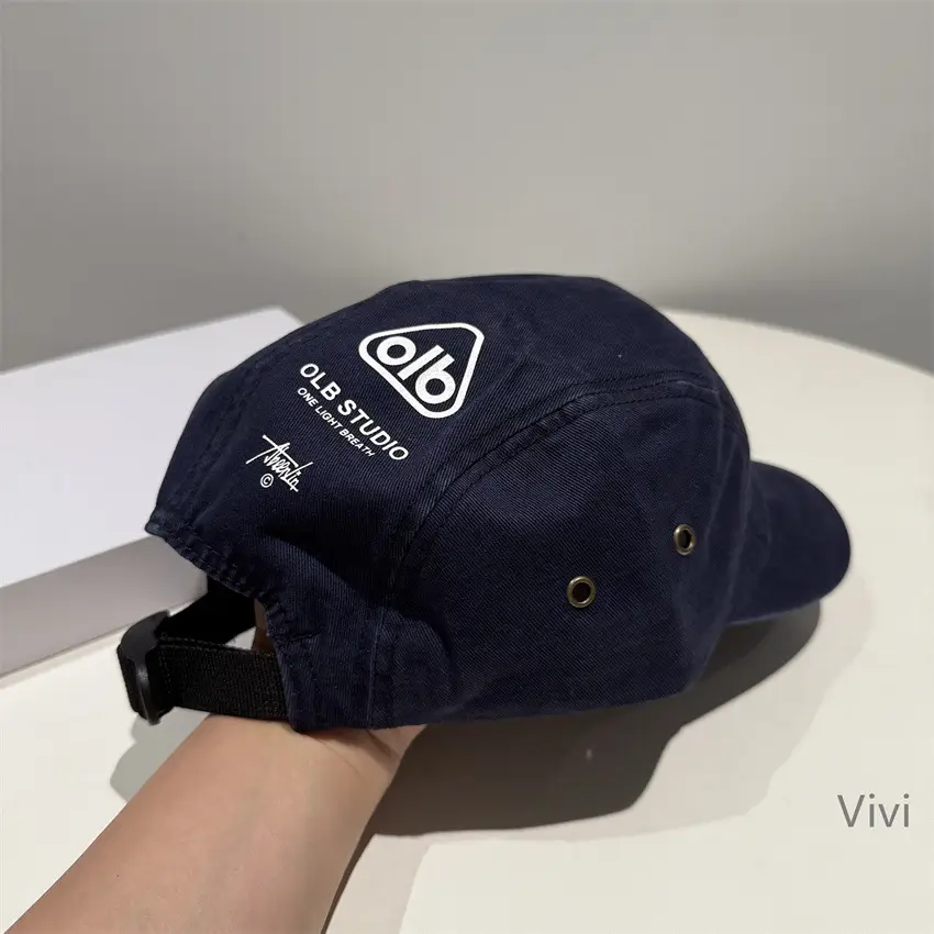 Men Cycling Cap Navy Blue Logo Brand Cap - Image 2