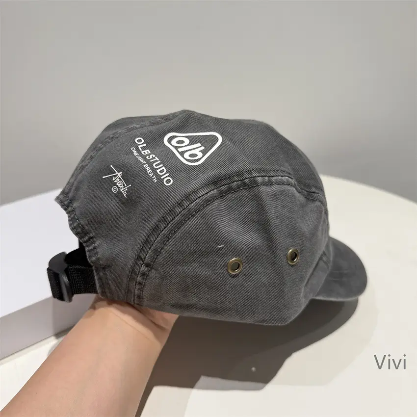 Men Cycling Cap Navy Blue Logo Brand Cap - Image 4