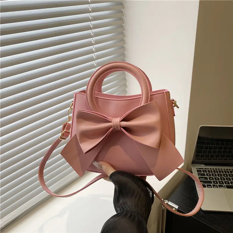 Black Bow Handbag for Women 2025 Trendy Leather - Image 6