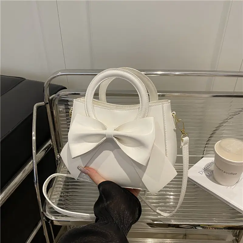 Black Bow Handbag for Women 2025 Trendy Leather - Image 7