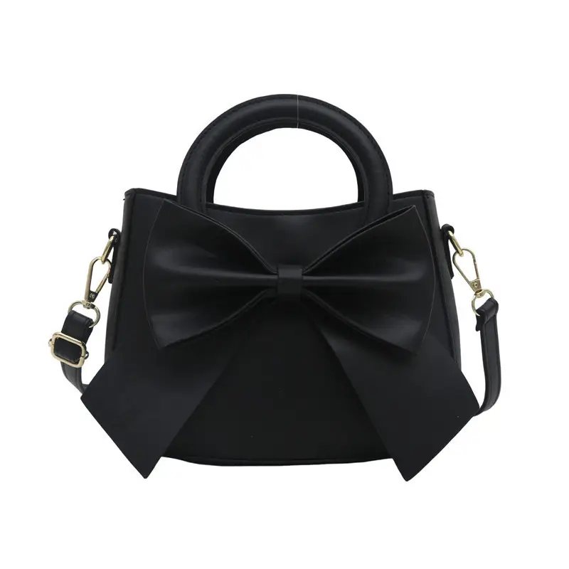 Black Bow Handbag for Women 2025 Trendy Leather - Image 9