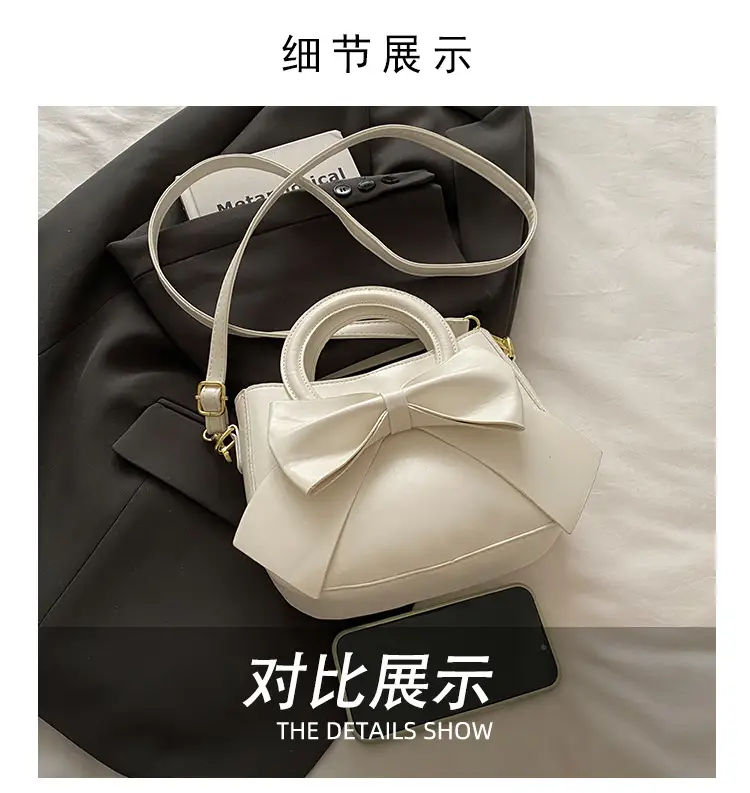 Black Bow Handbag for Women 2025 Trendy Leather — feature 3