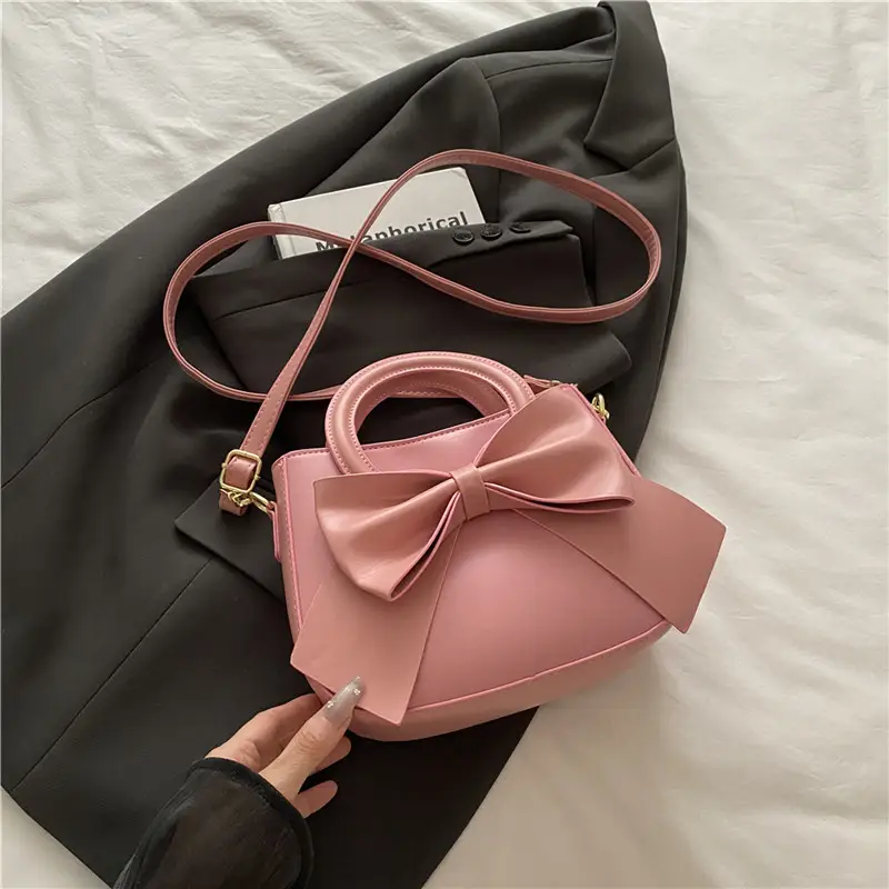 Black Bow Handbag for Women 2025 Trendy Leather - Image 3