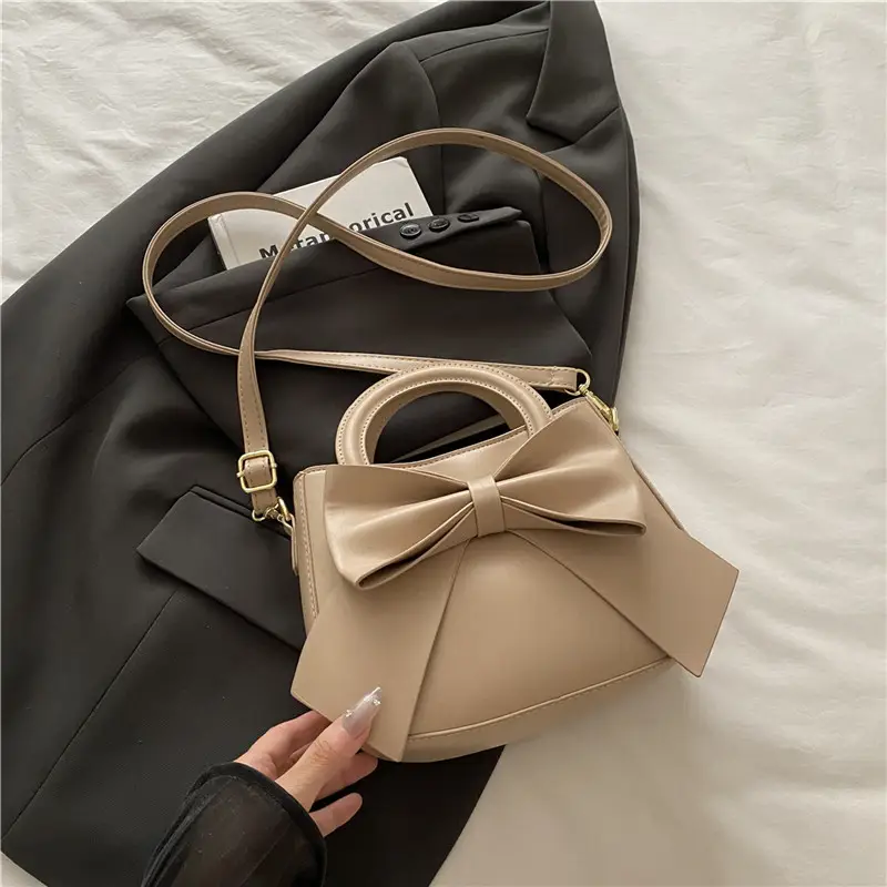 Black Bow Handbag for Women 2025 Trendy Leather - Image 4