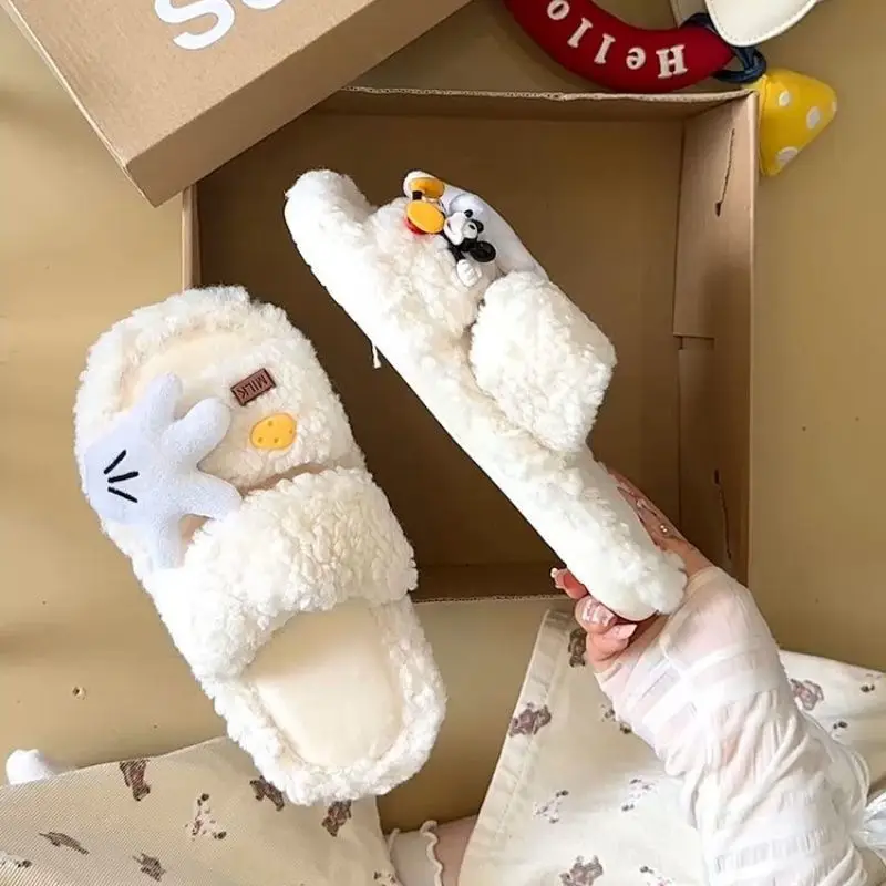 Cute Cartoon Fleece Lined Winter Slippers for Women - Image 4