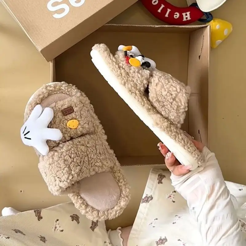 Cute Cartoon Fleece Lined Winter Slippers for Women - Image 6