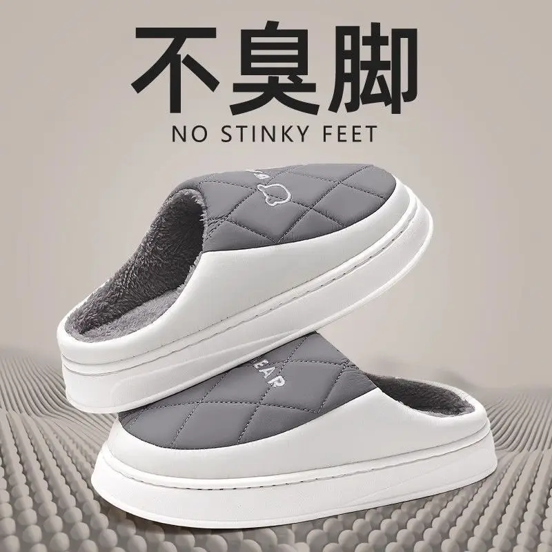 Down Fabric Warm Cotton Slippers for Men, Autumn and Winter 2025 New Style Indoor Home Plush Cotton Slippers for Women, Cotton Shoes Wholesale - Image 8