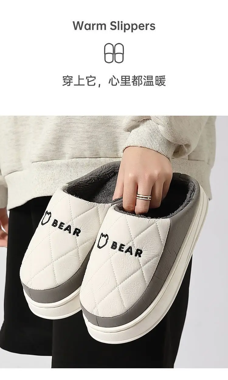 Down Fabric Warm Cotton Slippers for Men, Autumn and Winter 2025 New Style Indoor Home Plush Cotton Slippers for Women, Cotton Shoes Wholesale — feature 16