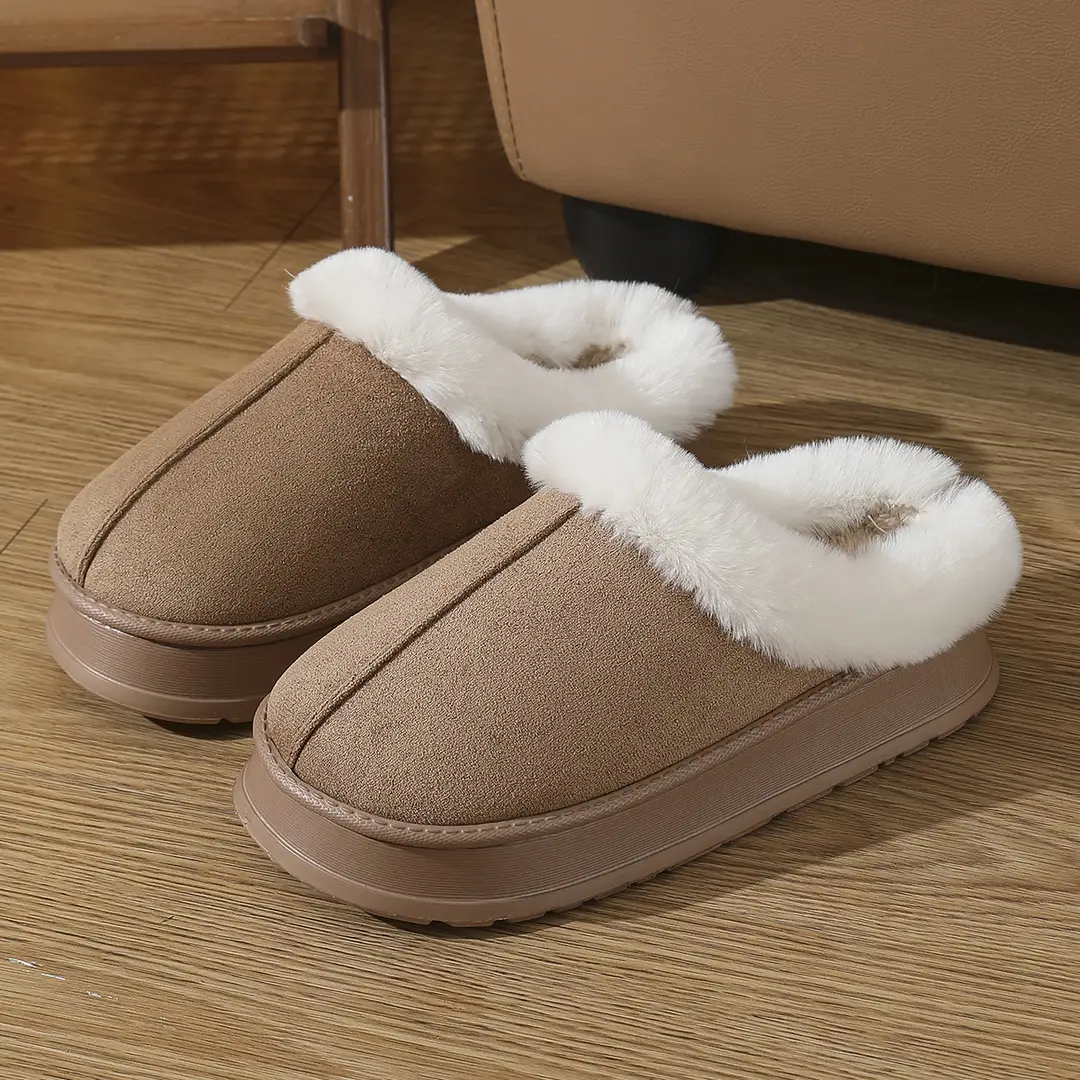 Cross-Border Foreign Trade 2025 New Cotton Slippers for Women, Indoor Autumn and Winter Suede Fashion Non-Slip Men's Cotton Slippers - Image 6