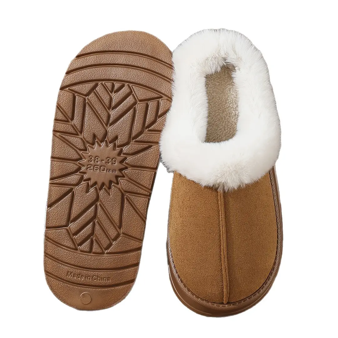 Cross-Border Foreign Trade 2025 New Cotton Slippers for Women, Indoor Autumn and Winter Suede Fashion Non-Slip Men's Cotton Slippers - Image 7