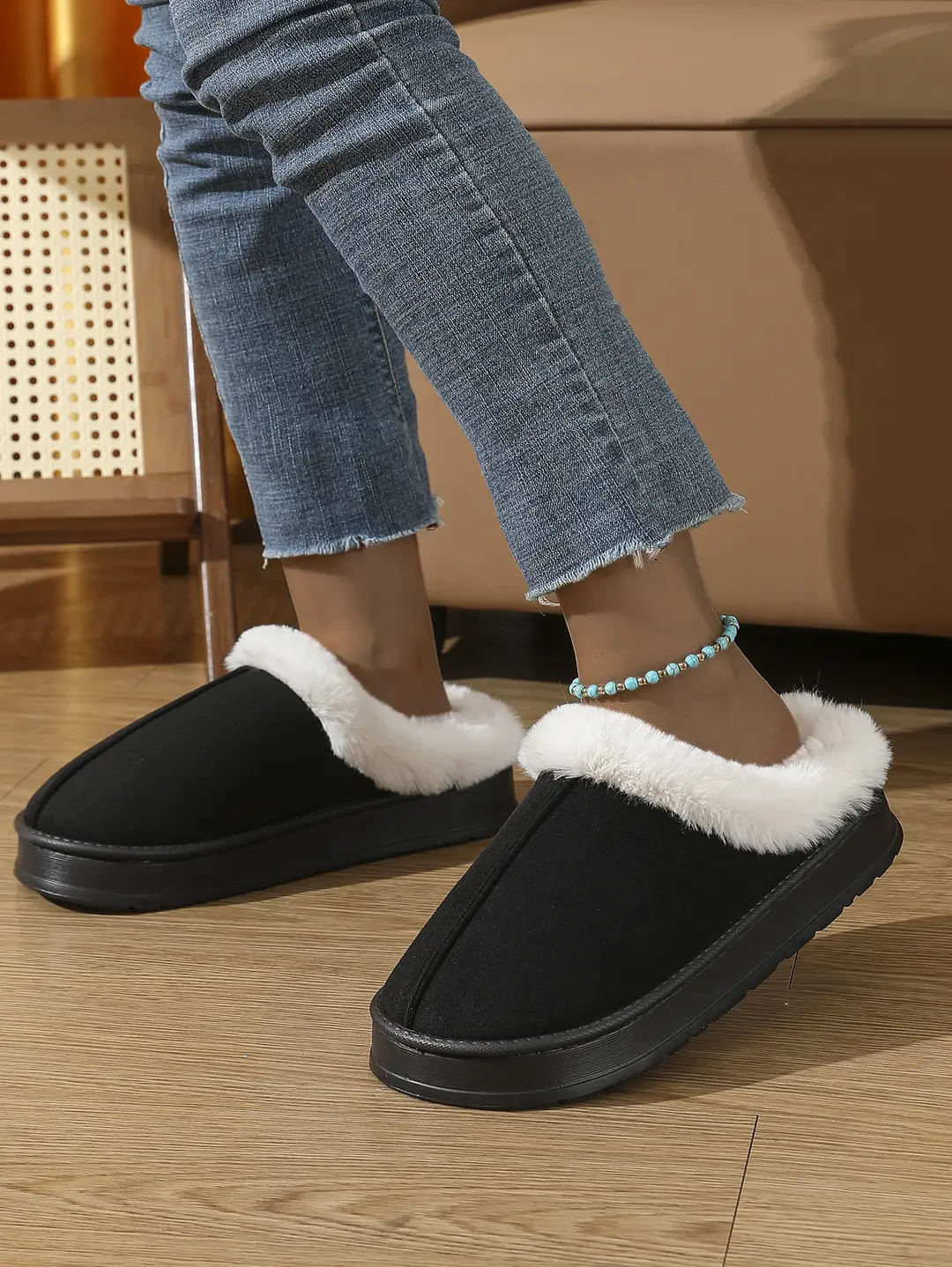 Cross-Border Foreign Trade 2025 New Cotton Slippers for Women, Indoor Autumn and Winter Suede Fashion Non-Slip Men's Cotton Slippers — feature 9