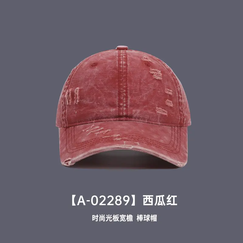 Men Black Washed Baseball Cap Vintage Duckbill - Image 8