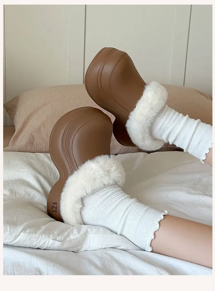 Women Thick Soft Slippers Warm Non-Smellly Brown — feature 3