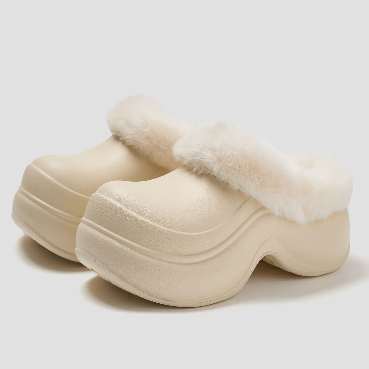 Women Thick Soft Slippers Warm Non-Smellly Brown - Image 3