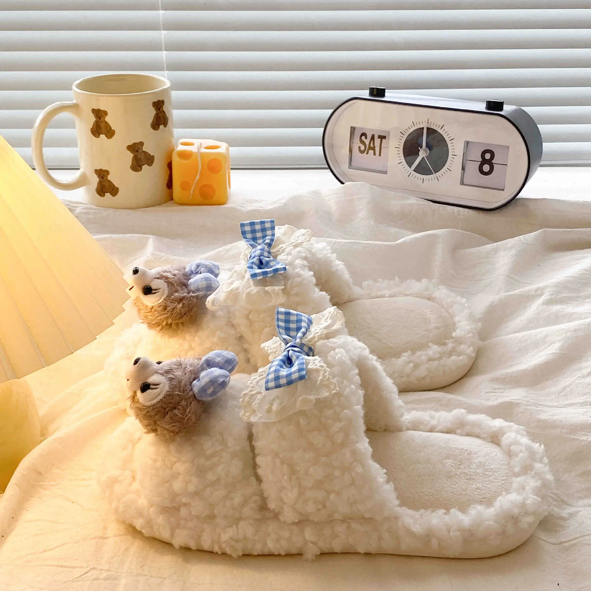 Cartoon Bear Fur Slippers Warm Cotton Non-Tiring - Image 6