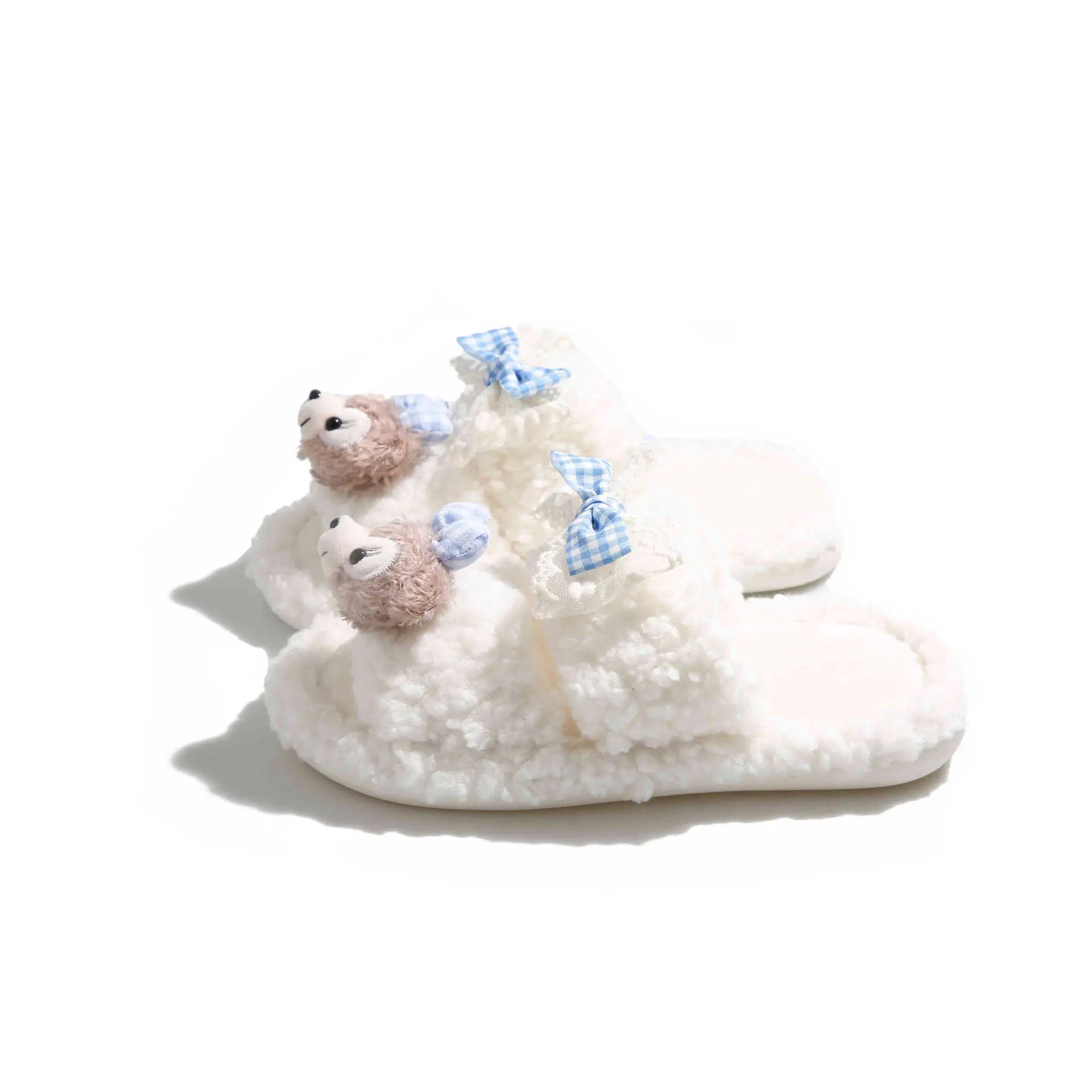 Cartoon Bear Fur Slippers Warm Cotton Non-Tiring - Image 7