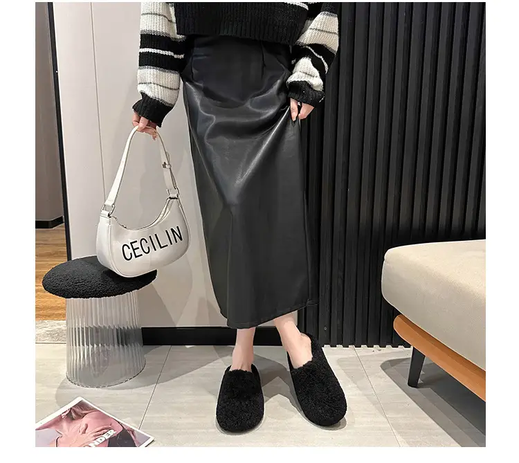 2025 New Autumn and Winter Baotou Fur Slippers for Women to Wear Flat-Soled Plush Warm Indoor Cotton Slippers Wholesale — feature 11
