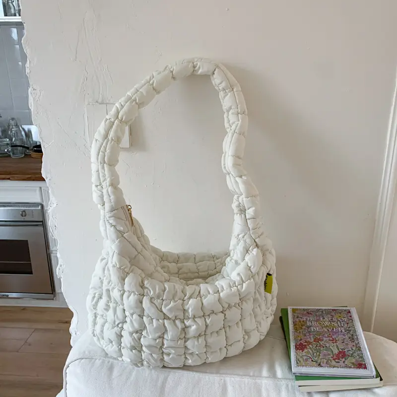 2025 Korean New Pleated White Shoulder Bag — feature 24