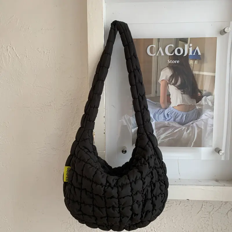 2025 Korean New Pleated White Shoulder Bag