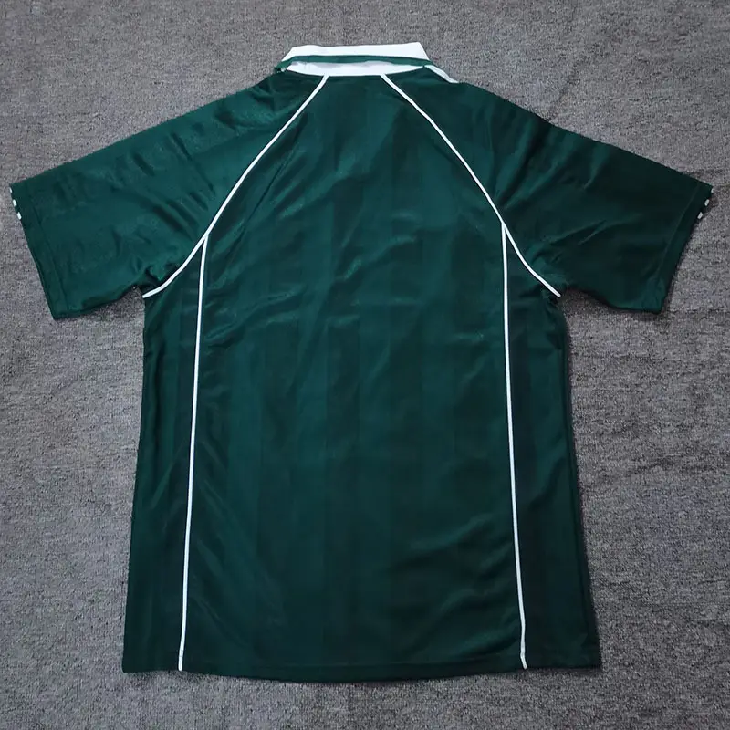 Cross-Border Popular Retro Three-Leaf Green Short-Sleeved Football Uniform Jersey