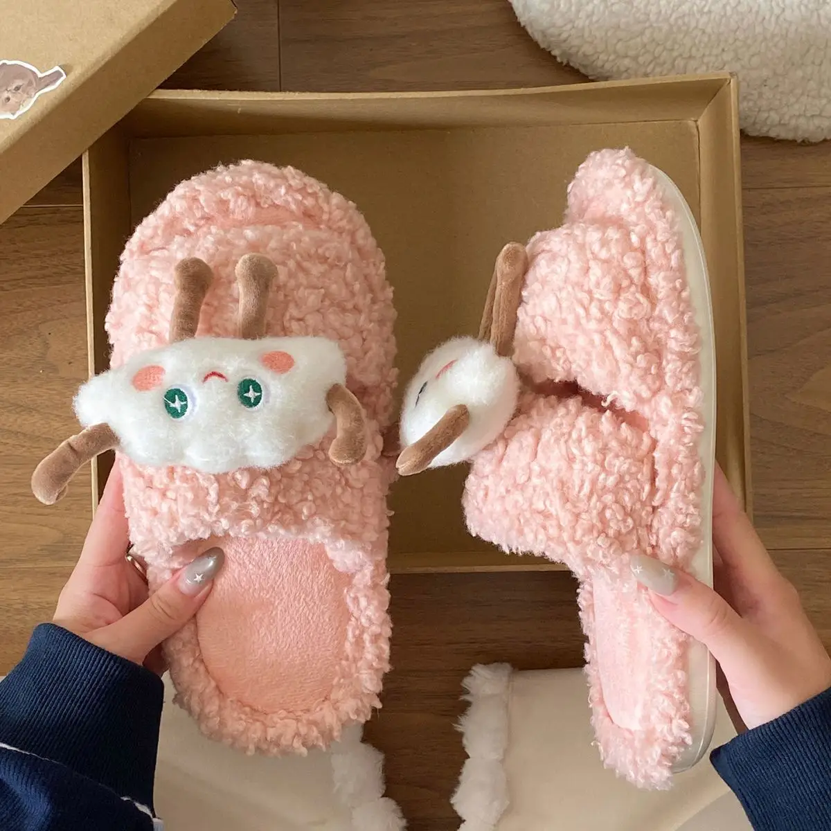 Winter Furry Cloud Slippers for Women Non-Slip Cotton — feature 24