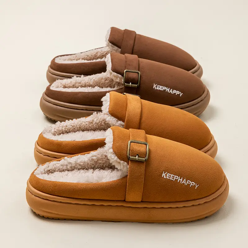 New Retro Birkenstock Cotton Slippers for Men, Winter Home Indoor Winter Warm Cotton Slippers for Women, Fleece-Lined and Thickeneded for Outer Wear - Image 6