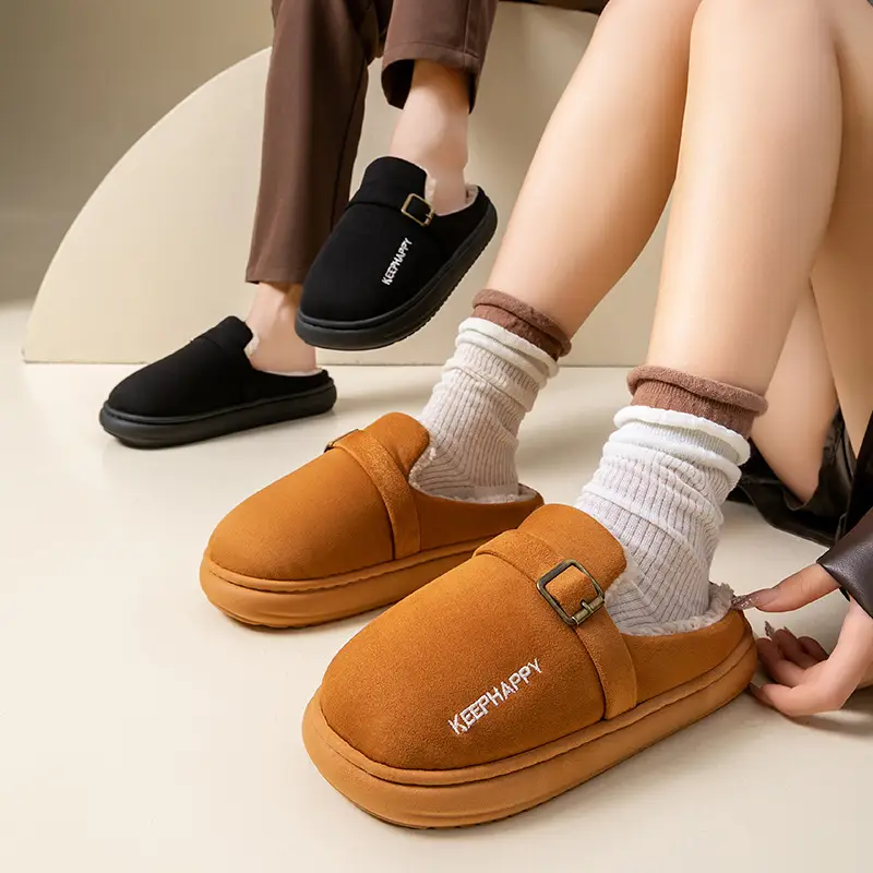 New Retro Birkenstock Cotton Slippers for Men, Winter Home Indoor Winter Warm Cotton Slippers for Women, Fleece-Lined and Thickeneded for Outer Wear - Image 7