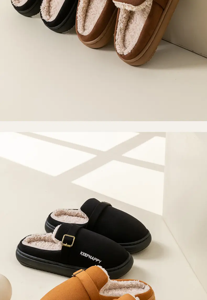 New Retro Birkenstock Cotton Slippers for Men, Winter Home Indoor Winter Warm Cotton Slippers for Women, Fleece-Lined and Thickeneded for Outer Wear — feature 17