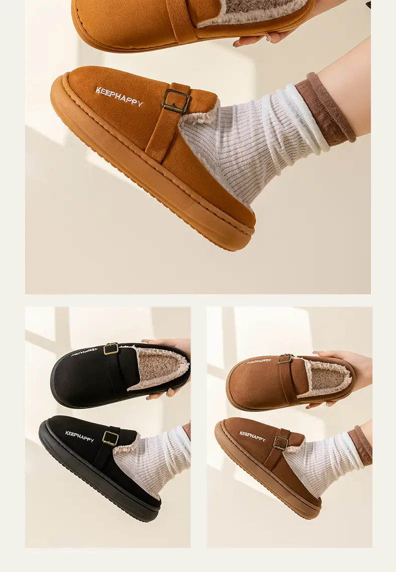 New Retro Birkenstock Cotton Slippers for Men, Winter Home Indoor Winter Warm Cotton Slippers for Women, Fleece-Lined and Thickeneded for Outer Wear — feature 9