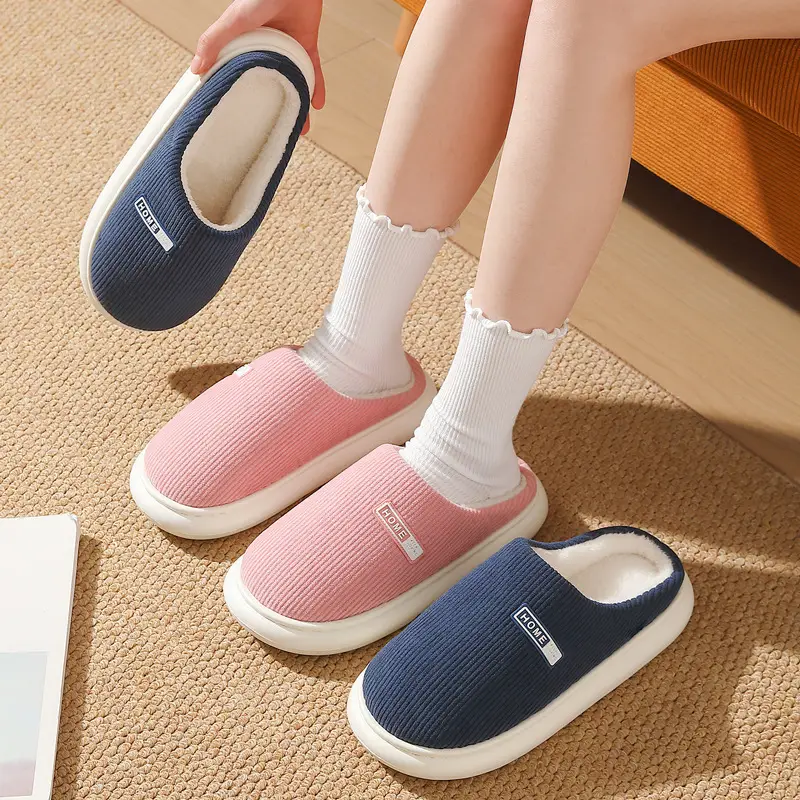 Home Cotton Slippers for Women, Winter Indoor Plush Warm Non-Slip Slippers for Men, Bedroom Winter Cotton Slippers for Men, Wholesale - Image 6