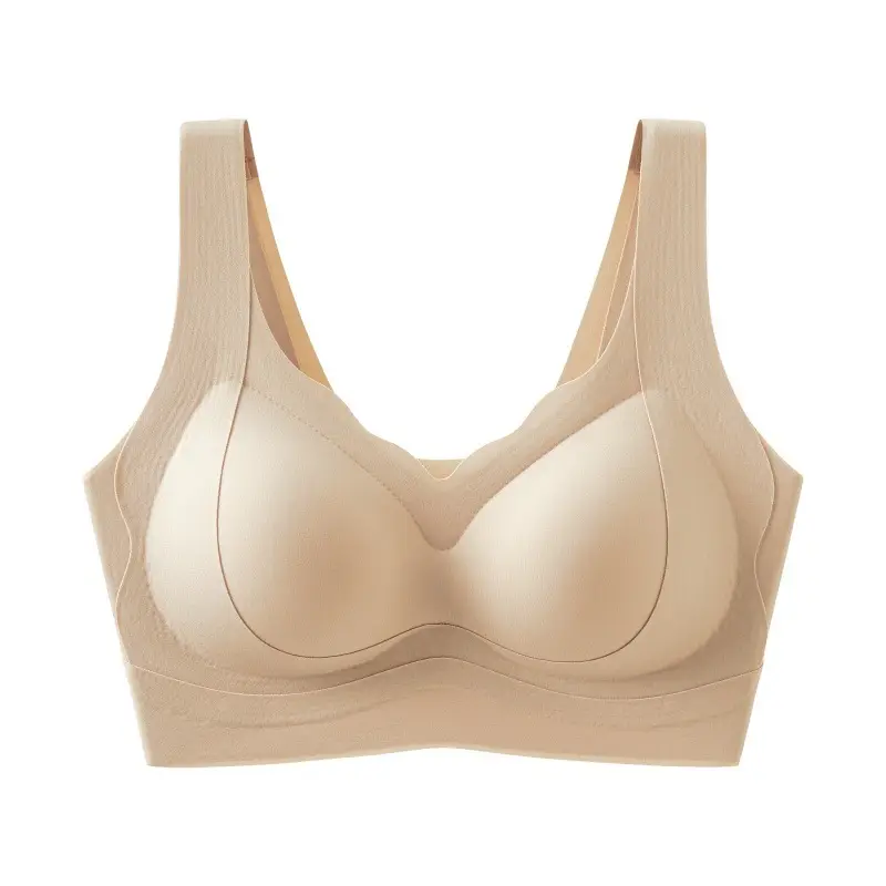 Liquid Foundation Underwear for Women with Small Busts, Jelly Soft Support, Ribbed Lift, Soft and Skin-Friendly, Comfortable, Wireless Bra