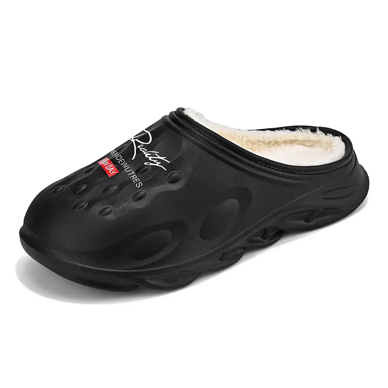 Men's Cotton Slippers, Winter Velvet Warm Home Cotton Shoes, Heel-Covering Outer Wear, Non-Slip and Waterproof Men's Slippers - Image 5
