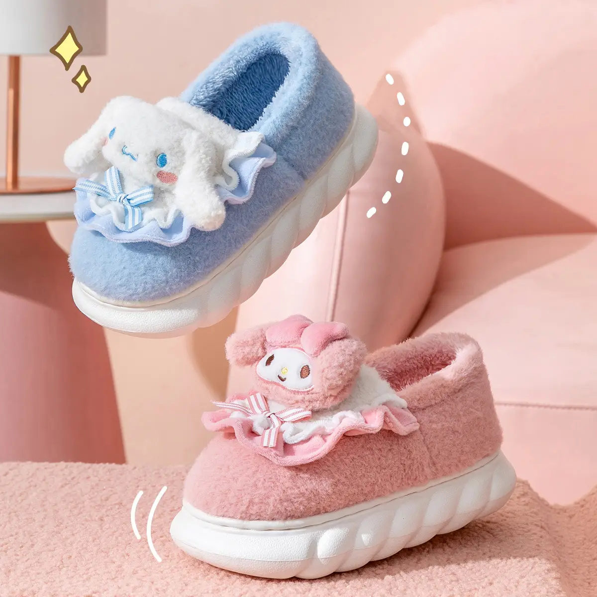 Cotton Slippers for Girls Blue Winter 2023 - Image 6