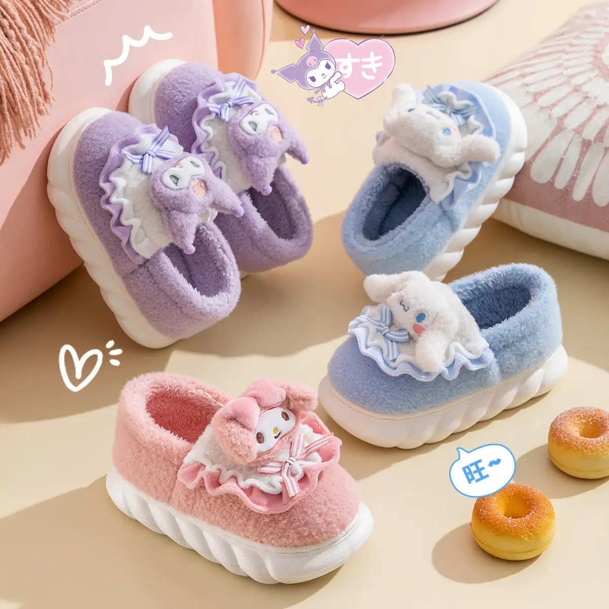 Cotton Slippers for Girls Blue Winter 2023 - Image 7