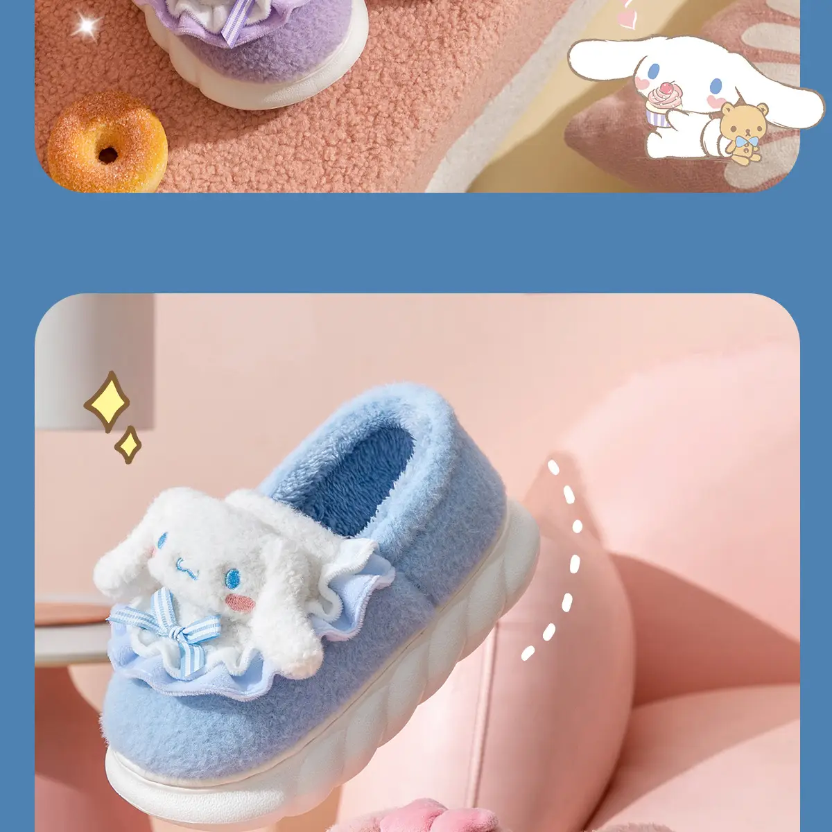 Cotton Slippers for Girls Blue Winter 2023 — feature 15
