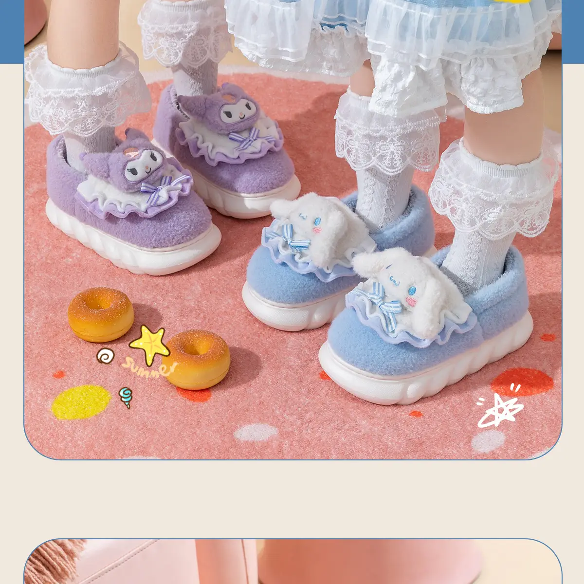 Cotton Slippers for Girls Blue Winter 2023 — feature 17