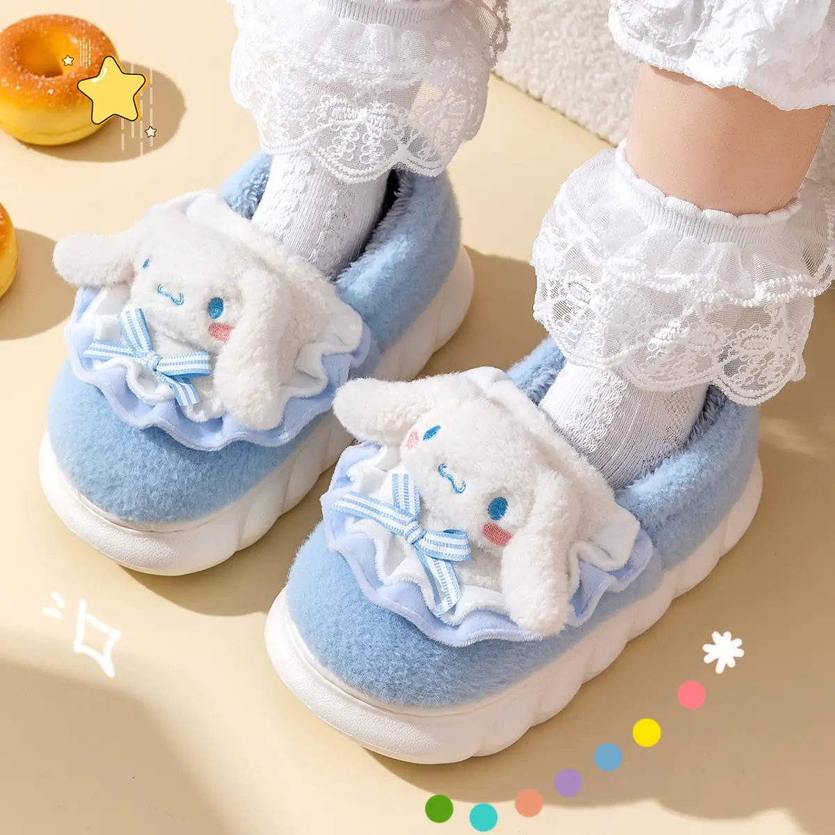 Cotton Slippers for Girls Blue Winter 2023 — feature 2