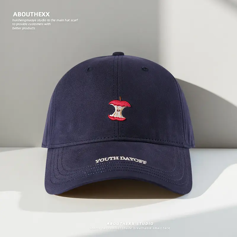 Women Red Embroidered Baseball Cap with Fruit Design — feature 4