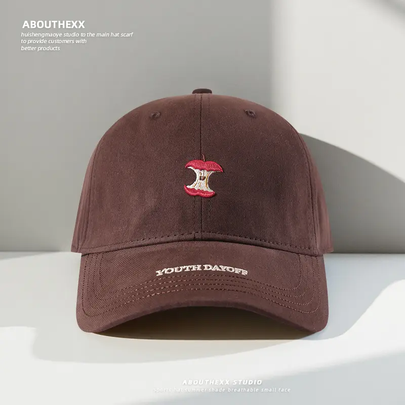 Women Red Embroidered Baseball Cap with Fruit Design — feature 8