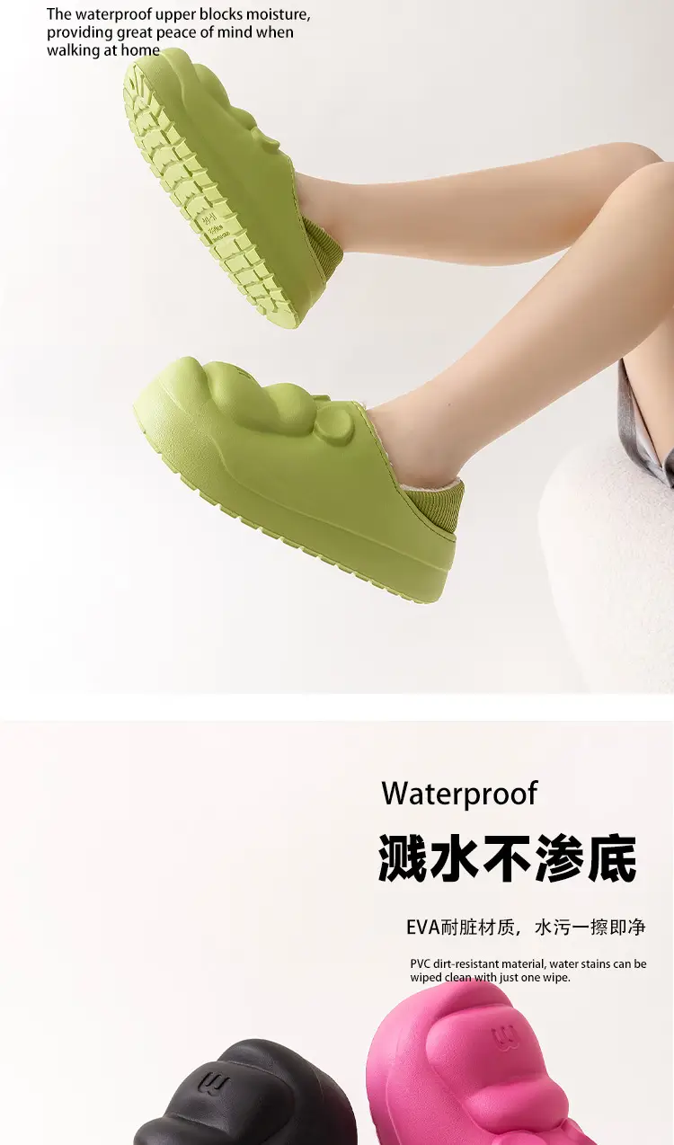 Qida Shun New Autumn and Winter Cotton Slippers, Indoor and Outdoor Waterproof Cotton Shoes, Warm Couple Slippers, Thickened Eva Cotton Slippers Wholesale — feature 4